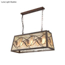 DecorBites™ Rustic Metal Island Light Fixture: Country Pendant Lighting for Living Room - 3/6 Lights, Rectangular Design