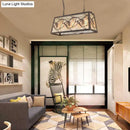 DecorBites™ Rustic Metal Island Light Fixture: Country Pendant Lighting for Living Room - 3/6 Lights, Rectangular Design