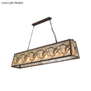 DecorBites™ Rustic Metal Island Light Fixture: Country Pendant Lighting for Living Room - 3/6 Lights, Rectangular Design