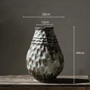 Rustic gray & white coarse pottery vase living room home decor