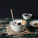 Rustic grayish white ceramic dish bowl set dining room dinnerware