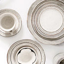 Rustic grayish white ceramic dish bowl set dining room dinnerware