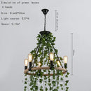 Rustic green leaf chandelier butterfly rope light for bar dining room