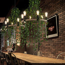 Rustic green leaf chandelier butterfly rope light for bar dining room