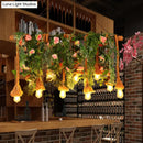 DecorBites™ Rustic Brown Hemp Rope Island Light with 10 Exposed Bulbs, Plant Decoration