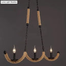 Rustic industrial black rope ceiling light dining room chandelier