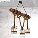 Rustic industrial hemp rope pendant lamp kitchen island lighting
