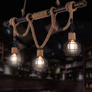 Rustic industrial hemp rope pendant lamp kitchen island lighting