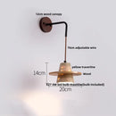 Rustic industrial wood and concrete wall sconce bedroom light