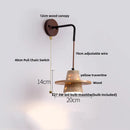 Rustic industrial wood and concrete wall sconce bedroom light
