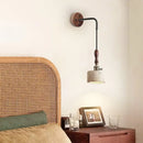 Rustic industrial wood and concrete wall sconce bedroom light