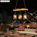 Rustic leaf lantern island lighting dining room wooden beam pendant