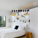 DecorBites™ Rustic LED Island Pendant Light with Flower and Bird Metallic Design