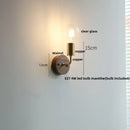 Rustic led walnut wood wall sconce – bedroom pull chain light