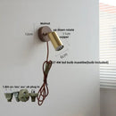 Rustic led walnut wood wall sconce – bedroom pull chain light