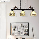 Rustic lodge black stained glass pendant light – dining room deer chandelier