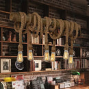 Rustic lodge industrial bamboo island light kitchen rope chandelier