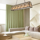 DecorBites™ Rustic Metal Island Light Fixture: Country Pendant Lighting for Living Room - 3/6 Lights, Rectangular Design