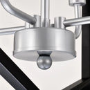Rustic Modern Hanging Light Living Room with 12 Bulbs and Silver Finish