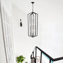 Rustic Modern Hanging Light Living Room with 12 Bulbs and Silver Finish
