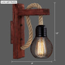 DecorBites™ L-Shaped Wooden Lantern Wall Light with Rope Arm - Perfect Farmhouse Bedroom Lighting
