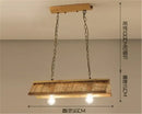 Rustic slatted wood bamboo pendant chandelier kitchen lighting
