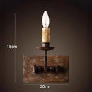 Rustic solid wood retro wall light bedroom candle sconce
