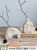 Rustic speckled gray hydroponic vases living room garden rattan decor