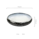 Rustic speckled white & black ceramic kimchi plate dining room dish