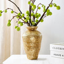 Rustic textured golden vase resin handicraft – living room decor