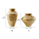 Rustic textured golden vase resin handicraft – living room decor