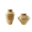 Rustic textured golden vase resin handicraft – living room decor