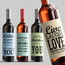 Rustic Vintage Birthday Wine Label Set
