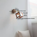 Rustic walnut and brass glass wall light fixture bedroom sconce