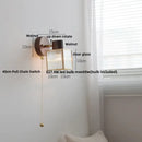 Rustic walnut and brass led wall lamp dining room sconce