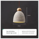 Rustic white concrete cement pendant light dining room wood detail