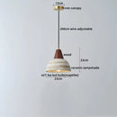 Rustic white & wood ceramic pendant light – kitchen led hanging lamp