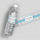 Rustic White Wood Wedding Water Bottle Labels