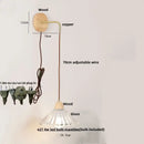 Rustic wood and brass wall light with clear glass pull chain switch