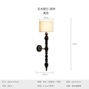 Rustic wood and cream fabric led wood wall light living room