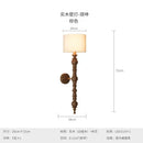 Rustic wood and cream fabric led wood wall light living room
