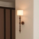 Rustic wood and cream fabric led wood wall light living room