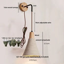 DecorBites™ LED Wall Light Fixture Cement Wood Base Bedside Lamp