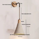 DecorBites™ LED Wall Light Fixture Cement Wood Base Bedside Lamp