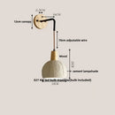 DecorBites™ LED Wall Light Fixture Cement Wood Base Bedside Lamp