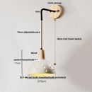 DecorBites™ LED Wall Light Fixture Cement Wood Base Bedside Lamp