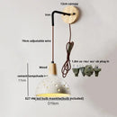 DecorBites™ LED Wall Light Fixture Cement Wood Base Bedside Lamp