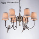 Rustic wood and iron decorbites bird lamp dining room chandelier