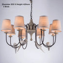 Rustic wood and iron decorbites bird lamp dining room chandelier