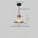 Rustic wood and ribbed glass led pendant light dining room